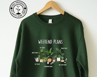 Sweat végétal chemise botanique plante maman pull Doux confortable coupe ajustée impression écologique unisexe plantes d'intérieur cadeau de jardinage plante cadeau de maman