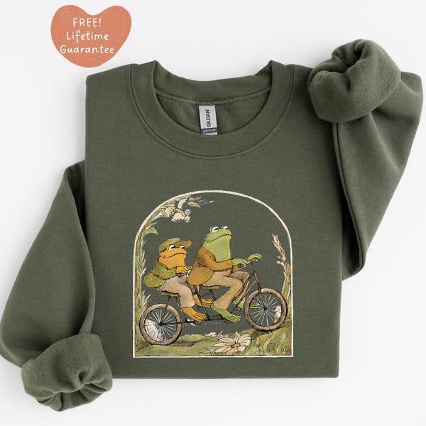 Sudadera de Rana y Sepo, Regalo Clásico para Amantes de los Libros,*Garantía de impresión de por vida. Suéter Cottagecore, Pulóver Literario Unisex, Jersey Retro de Rana
