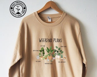 Plant Sweatshirt botanical shirt plant mom sweater Soft comfortable Great fit Eco Print Unisex house plants gardening gift plant mom gift