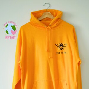 BEE KIND Sweat à capuche Sweat à capuche, Sweat à capuche Save The Bees, Eco ink High Quality print, Doublure en polaire douce, unisexe Nature Bees be kind