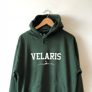 Velaris Ciudad de Starlight Sudadera unisex HOODIE Sudadera a base de agua Eco print forro polar suave ACOTAR Sarah J Maas Night Court Bookish Gift