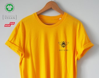 BEE KIND Shirt T-Shirt Organic Soft comfortable High Quality Great fit Eco Print Unisex Vegan approved honey bee bee gifts save the bees
