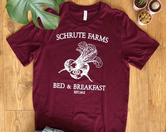 Schrute Farms Shirt T-Shirt The office shirt ECO inks Beets Bed and Breakfast dwight schrute The office gifts The office merch michael scott