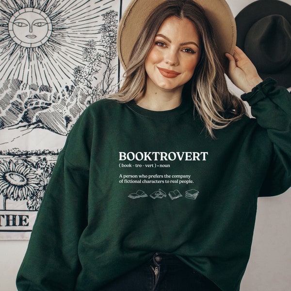 Booktrovert Sweatshirt Sweater Unisex Book Sweatshirt Reading Sweatshirt Bookish sweatshirt Librarian sweatshirt Book lover gift Bookworm