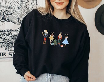 Suéter de sudadera cascanueces, sudadera de Navidad, suéter de Navidad, camisa de Navidad, regalo de Navidad, camisa de hadas de ciruela de azúcar, unisex