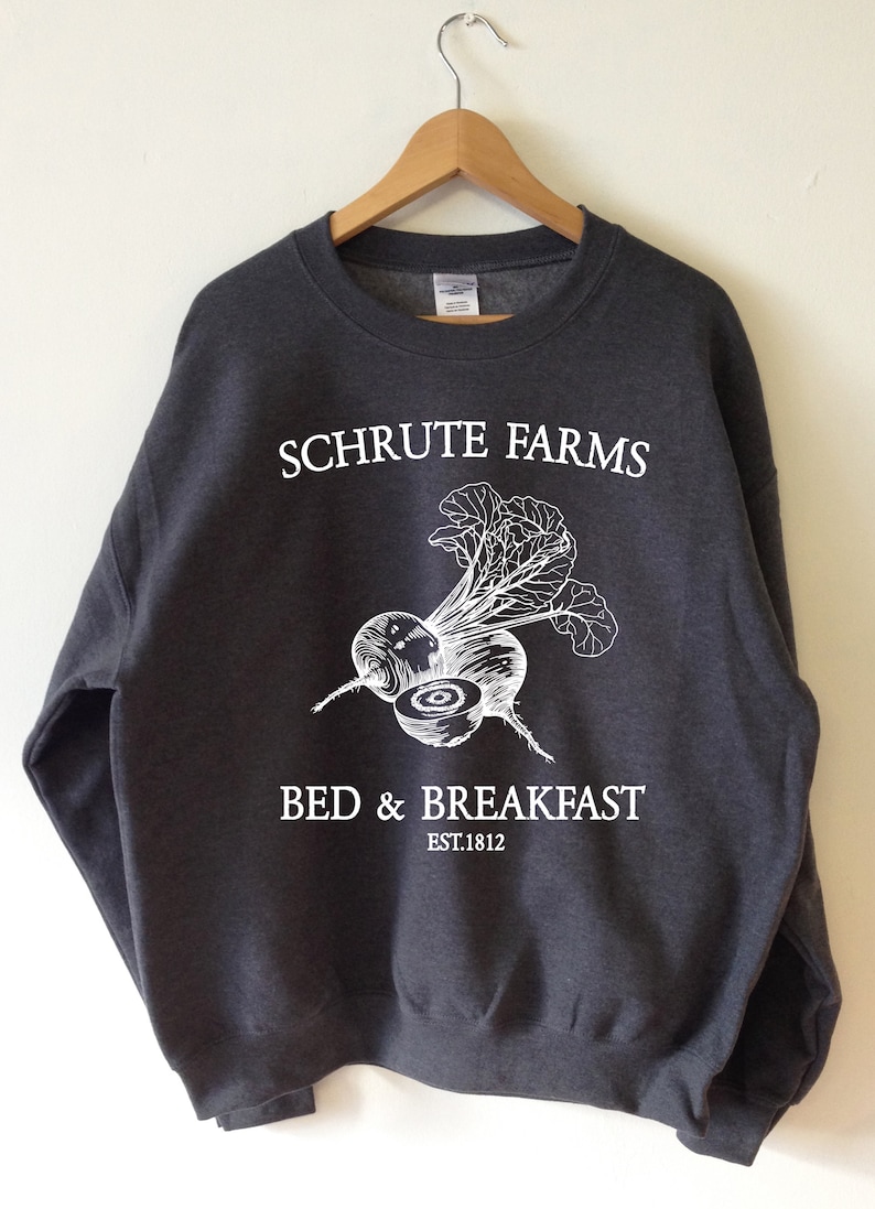 Schrute Farms Sweatshirt Sweater Shirt Unisex The Office Shirt ECO inks The Office Sweatshirt dwight schrute the office gifts michael scott image 6