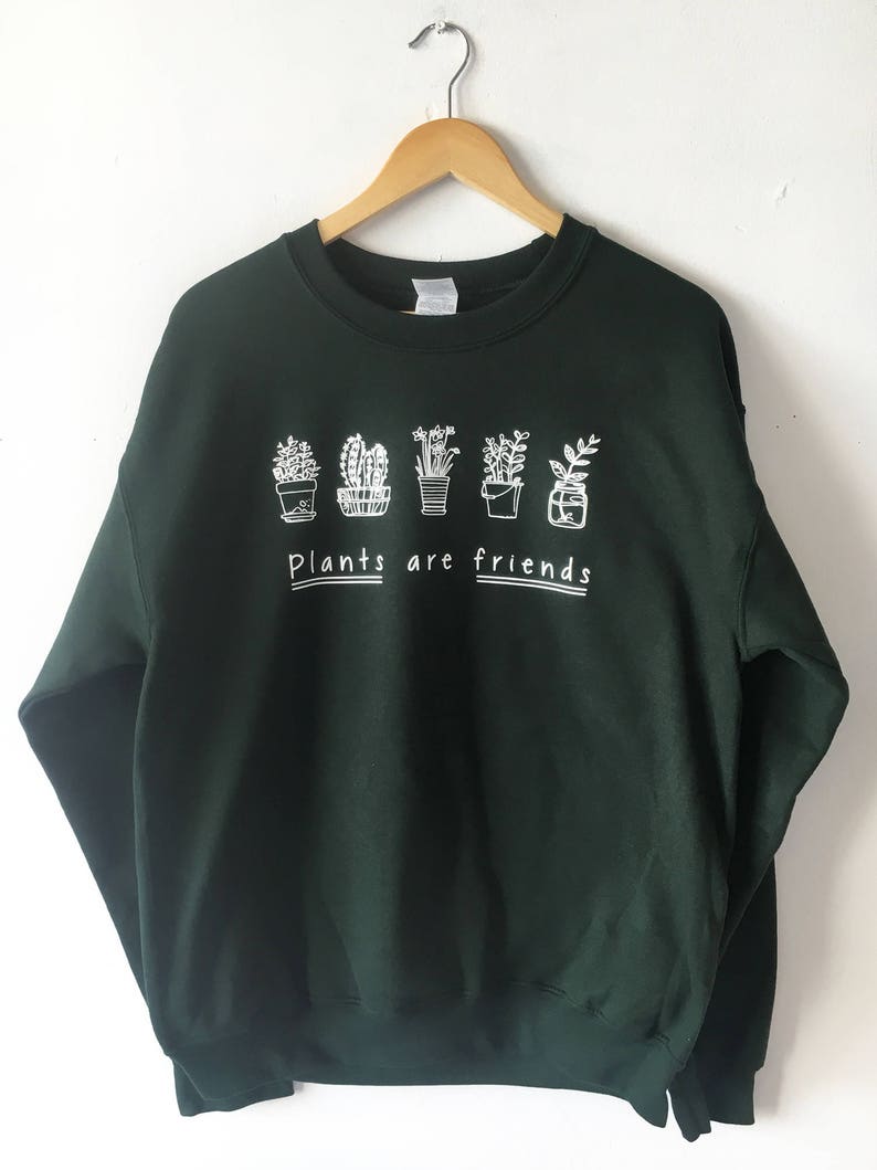 Plants are Friends Sweatshirt sweater high quality WATER BASED print Retail Quality Soft unisex Sizes Global Ship Vegan sweater plants trees imagem 3