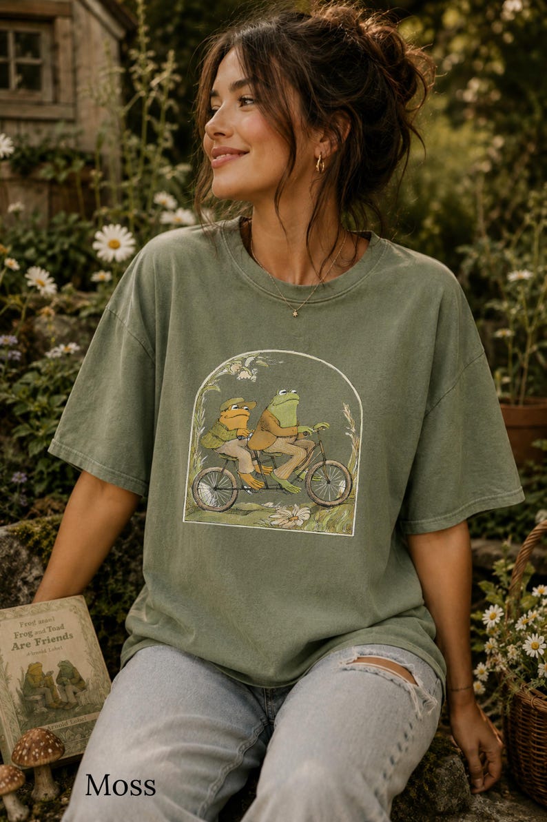 Frog and Toad Shirt Comfort Colors® T shirt, frog shirt, frog gifts, frog and toad funny shirt Classic Book T-shirt, Cottagecore Shirt image 2