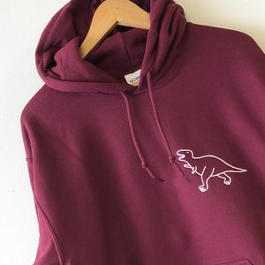 Dinosaurier Tasche Hoodie Kapuzen Sweatshirt unisex Hochwertiger Wasserbasierter Druck Soft Weltweit Schiff Dino T-Rex Jurassic Brontosaurus lustig Bild 5