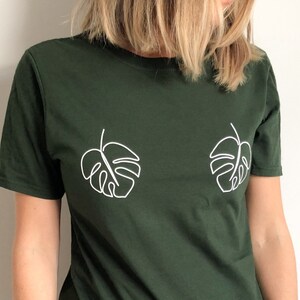 Plant Shirt Monstera shirt Monstrea deliciosa leaf design Soft Comfortable Great fit Eco print Unisex botanical shirt funny plant shirt image 4