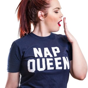 NAP QUEEN Organic T-shirt Tee Shirt Top Eco Friendly High Quality Water based print Super Soft unisex sizes Worldwide Nap, Sleep, Lazy, Rest image 7