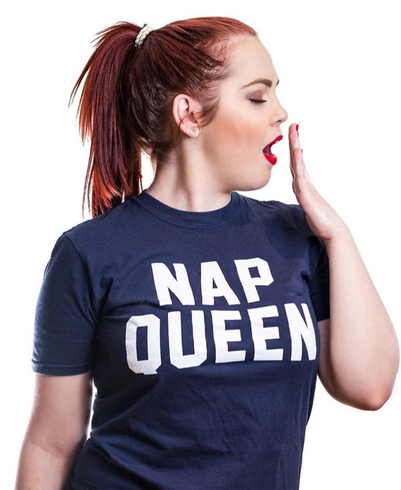 NAP QUEEN Organic T-shirt Tee Shirt Top Eco Friendly High Quality Water based print Super Soft unisex sizes Worldwide Nap, Sleep, Lazy, Rest image 7