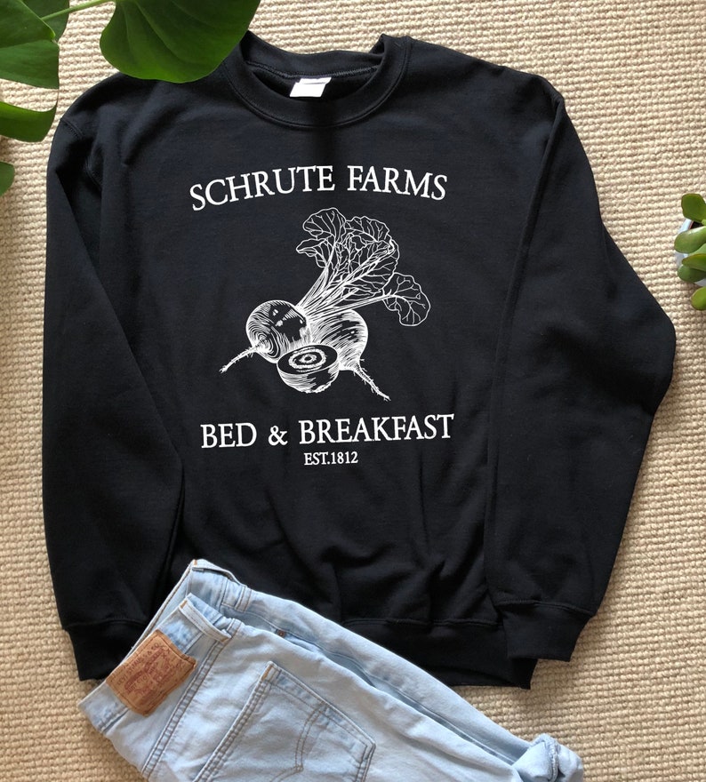 Schrute Farms Sweatshirt Sweater Shirt Unisex The Office Shirt ECO inks The Office Sweatshirt dwight schrute the office gifts michael scott image 5