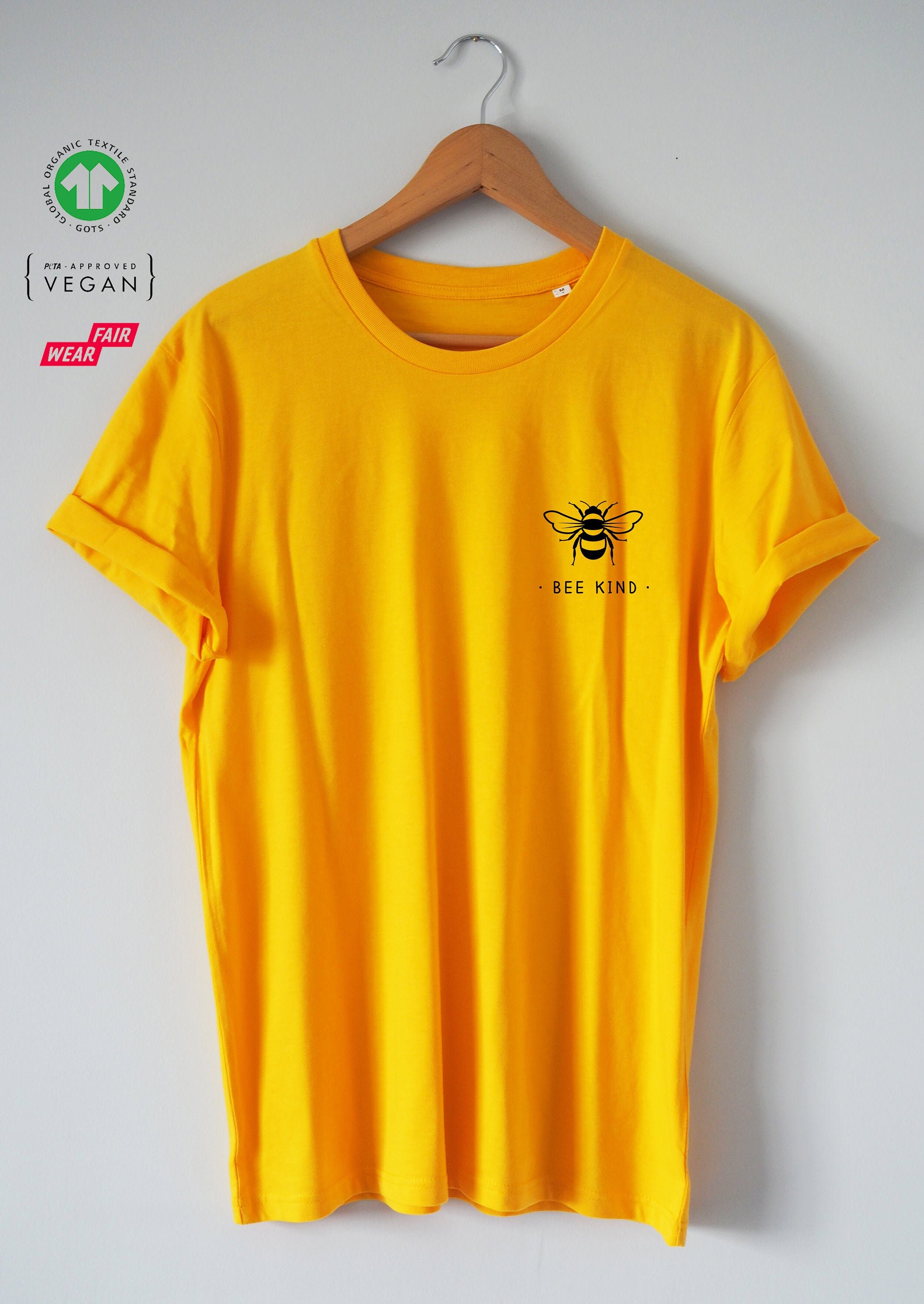 BEE KIND Shirt T-Shirt Bio Doux confortable Haute Qualité Excellent  ajustement Eco Print Unisexe Vegan approuvé honey bee bee cadeaux save the  bees - Etsy France