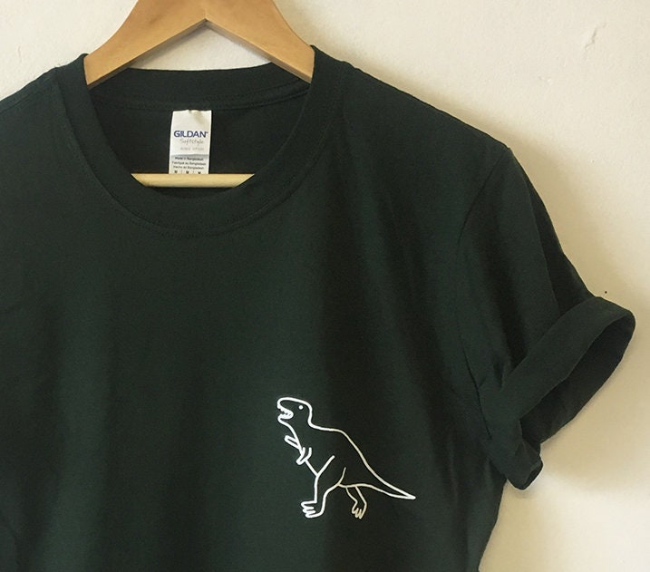 Dinosaur Pocket T-shirt Tee Shirt unisex Bella High quality | Etsy