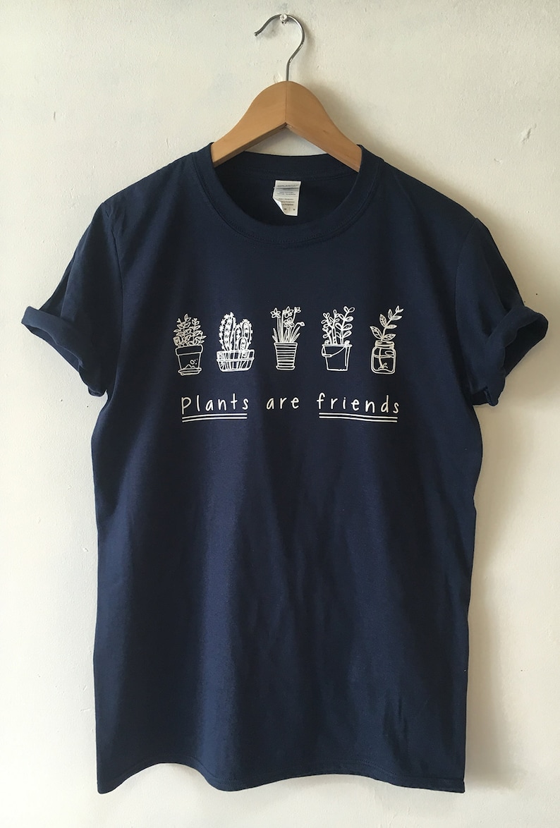 Plants are Friends Shirt T-Shirt Organic Soft High quality Water based print Great fit Unisex plant shirt plant mom shirt house plants gift image 3