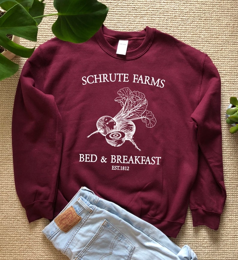 Schrute Farms Sweatshirt Sweater Shirt Unisex The Office Shirt ECO inks The Office Sweatshirt dwight schrute the office gifts michael scott image 2