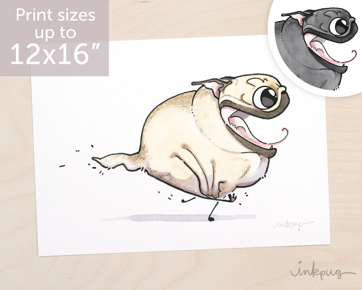 Zoomies Pug Art Print Cute Pug Art Zoomie Pug Print Funny Etsy Canada