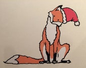 Fox Christmas Card - Cute - Foxy
