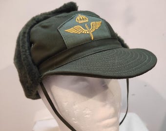 New Swedish air force M59 lined winter hat cap military lined 60s-70s ear flap