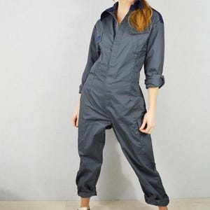 Mono vintage de la Real Fuerza Aérea Británica, mono gris, traje de vuelo, mono de tanque