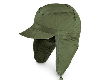 New Swedish army M59 lined winter hat cap military cold weather 1960s-1970s Unissued ear flaps