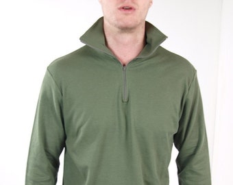 Vintage French army norgie top base layer under shirt olive undershirt olive underwear