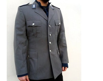 Vintage Insignia German Army officers tunic jacket coat parade military surplus blazer Bundeswehr uniform parade dress