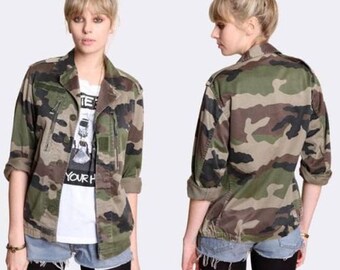 Vintage British Army zeremonielle Kleid Hosen Hosen Militär Armee Urban Vintage Hemd Jacke Tarnfarbe Damen F2