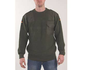 Armée Allemande style pull vert olive-Commando Militaire Pullover Sweater Top