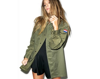 Camisa de campaña estilo Moleskine del ejército holandés, nueva, color oliva, caqui, militar, de gran tamaño, sin estrenar, disponible para mujeres.
