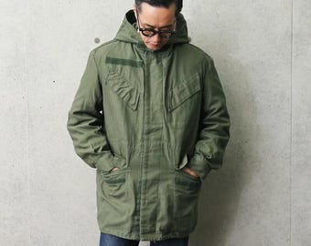 Chaqueta parka M64 vintage de la Fuerza Aérea Belga, color verde oliva, estilo militar, impermeable y con membrana.