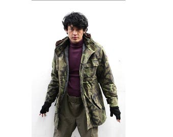 Neue Vintage Tschechische Armee Tarnfeld Parka Jacke Militär Tarnung 1990s Herren Deadstock