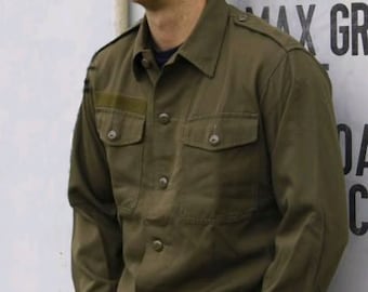 New vintage Austrian army fieldshirt shirt olive khaki military unissued