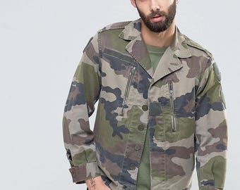 Authentic French Military M1964 Field Jacket Green M64 Coat