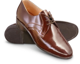 New Unissued Czech army dress shoes parade mess brown military type 1 thick band