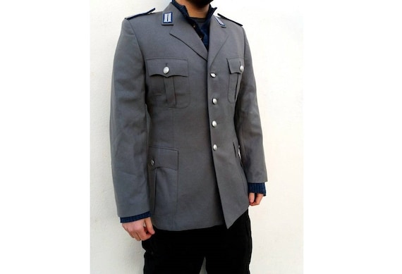 UFFICIALE TEDESCO Classic WW2 Uniforme Militare Trench in pelle nera