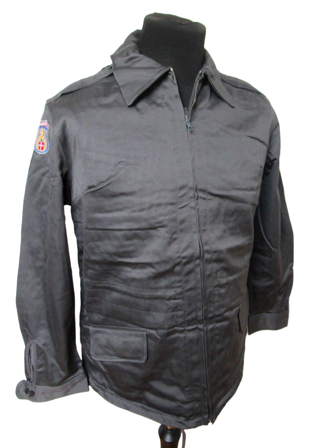 Vintage 1970s-1980s Danish Civil Defence Work Jacket Grey Military