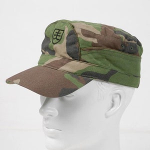 authentic Slovakian army cadet peaked cap beret military hat woodland camouflage camo baseball