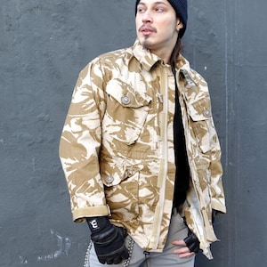 Vintage British army S95 desert camo jacket combat smock DPM camouflage ripstop coat soldier 95