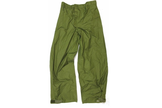 Austrian army Lined goretex over trousers pants waterproof olive cargo rain wet