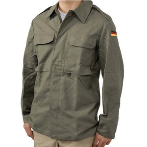Army Shirt Moleskin Cotton Jacket Workwear Olive German