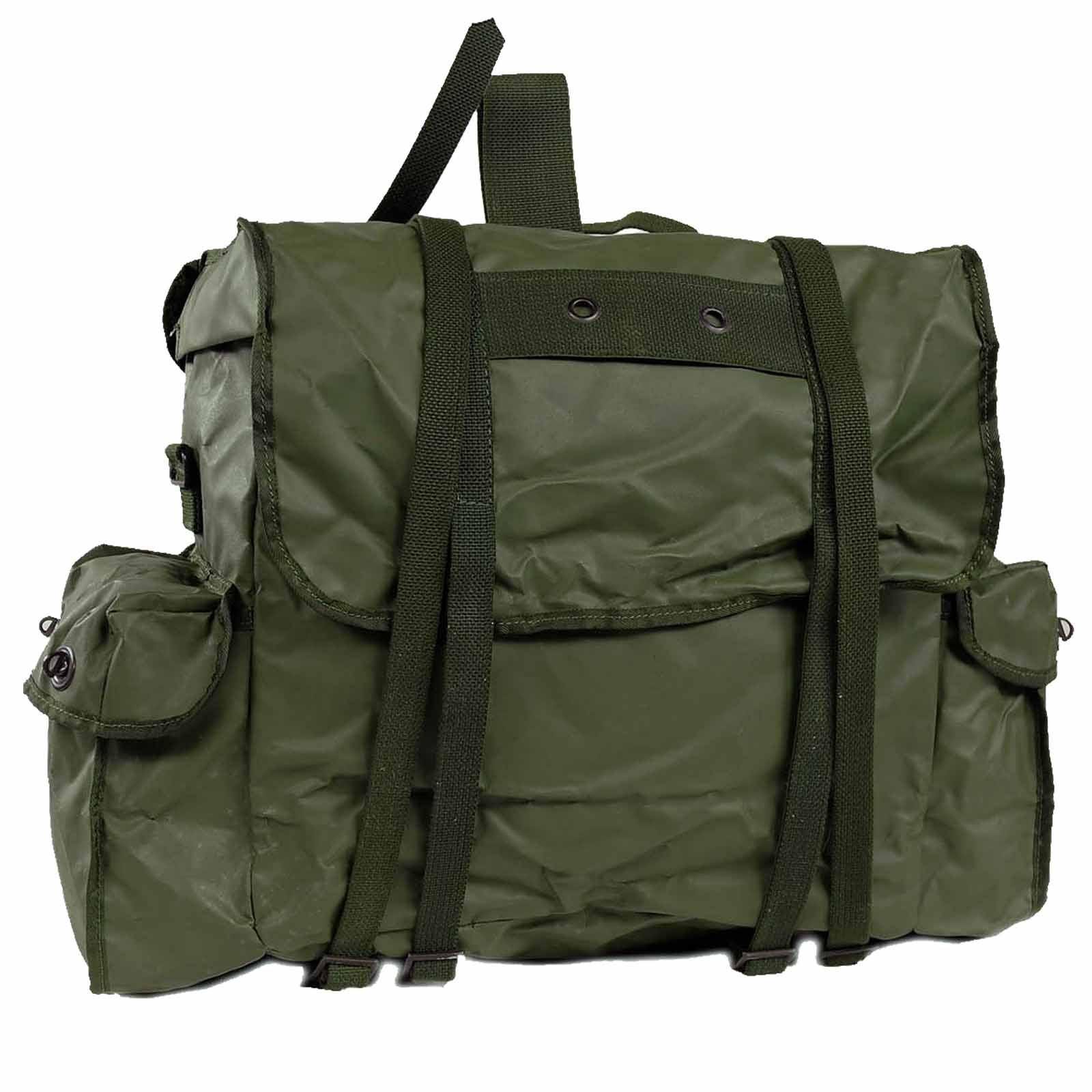 1980s Army Style Canvas Double Pannier Set – Green, Retro Military Bike Bags, Rear Seat, New With Tags