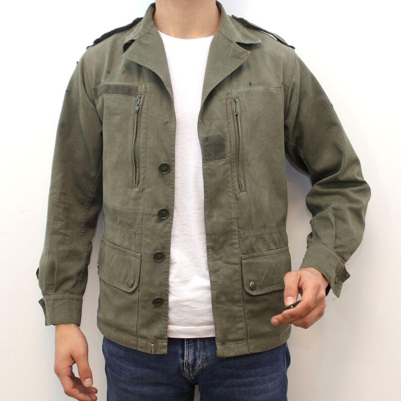 Vintage French army F1F2 olive field jacket combat coat Etsy