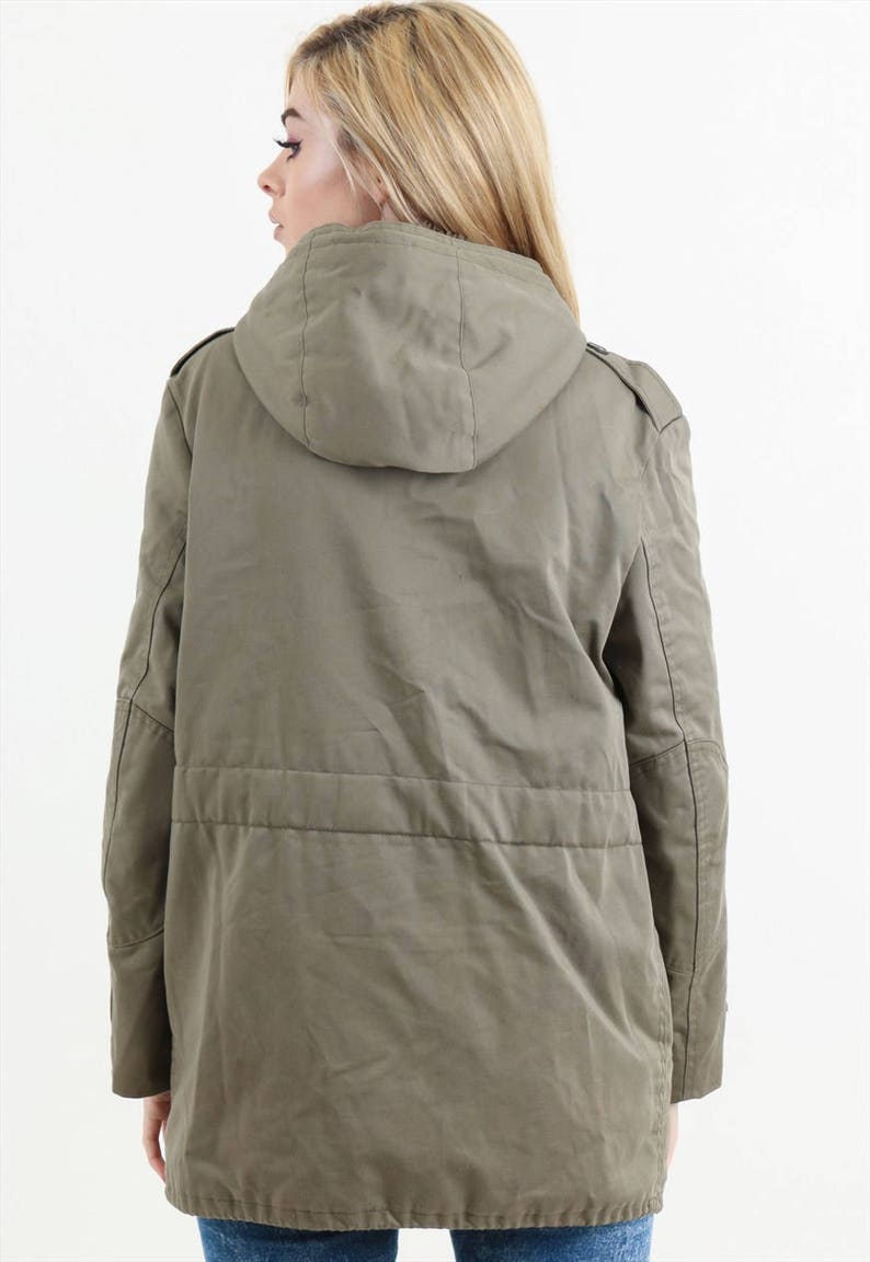 Authentic German Army olive Parka military coat jacket Bundeswehr fur lining winter flag