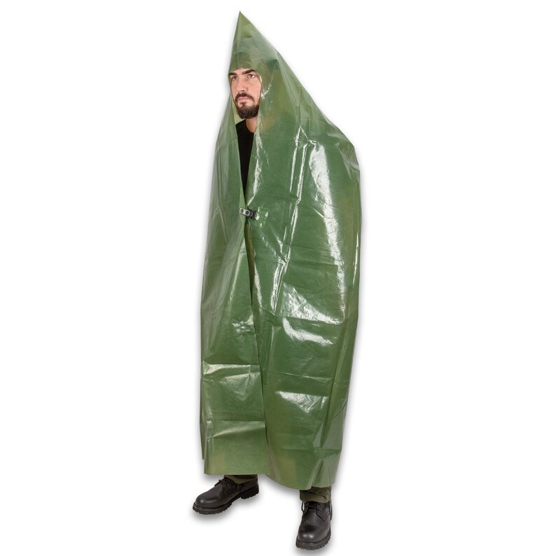 New Unissued East German army PVC poncho rain waterproof NVA DDR festival camping hiking camo raincape