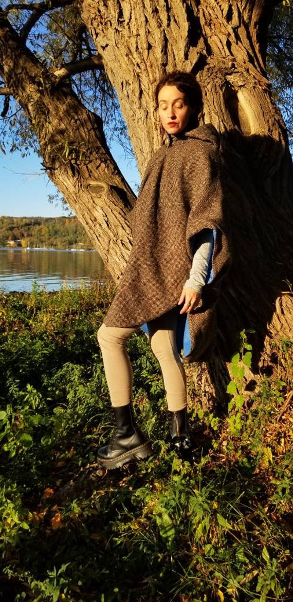 RARE Woolrich Reversible Raincoat Poncho with remo