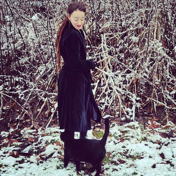 1970's Count Romi Black Velvet coat. Vintage black
