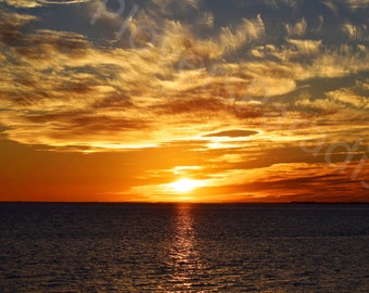 DIGITAL Belle photographie du coucher du soleil d’hiver // Photographie du coucher du soleil sur l’eau // Photographie du lever du soleil en Floride