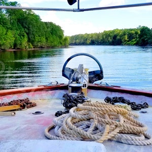 DIGITAL Nautical Photography // Boat Photography // View From a Boat Print // Boat on a River Photography